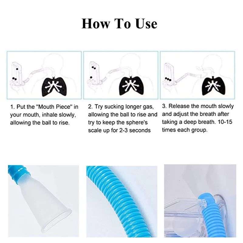 

Breathing Trainer Vital Capacity Exercise Three Balls Instrument Lung Function Breathing Respiratory Exerciser