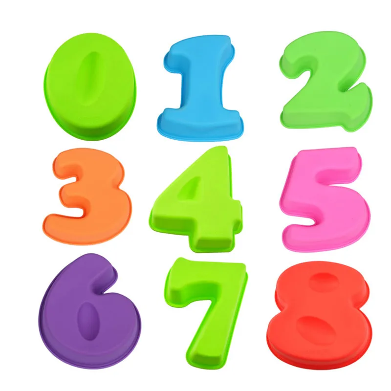 

Small 0-9 Numbers Shape Silicone Fondant Mold Children Baby Birthday Gift Cake Decor Mould Baking Tool