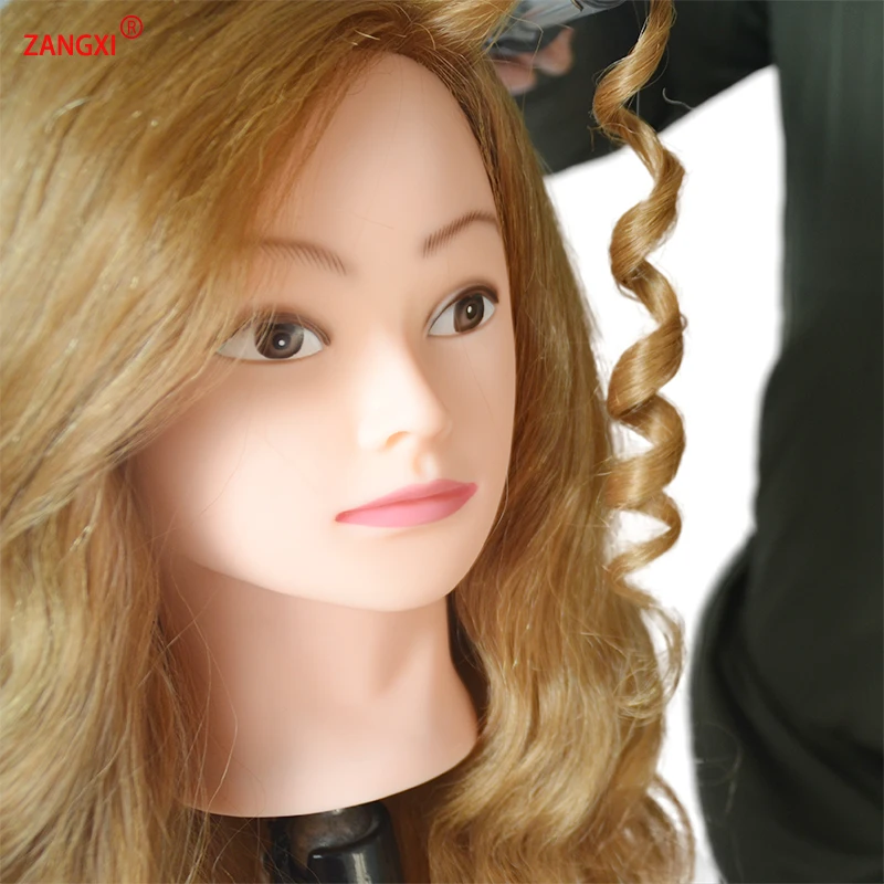 голова манекен 80% человеческого маникен с волосами для практики коса прическа