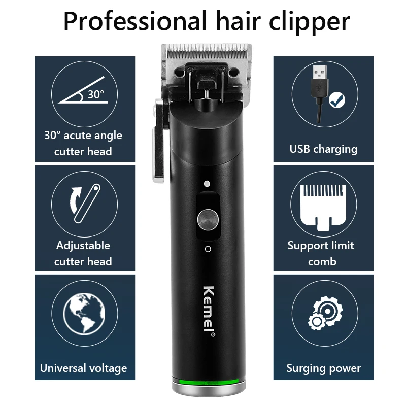 Парикмахерская полностью Металлическая машинка для стрижки волос беспроводной
