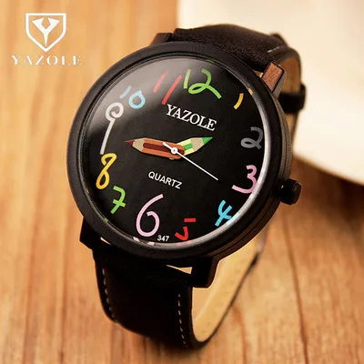 Женские Брендовые Часы YAZOLE женские модные черные наручные часы Reloj Mujer Relogio Feminino