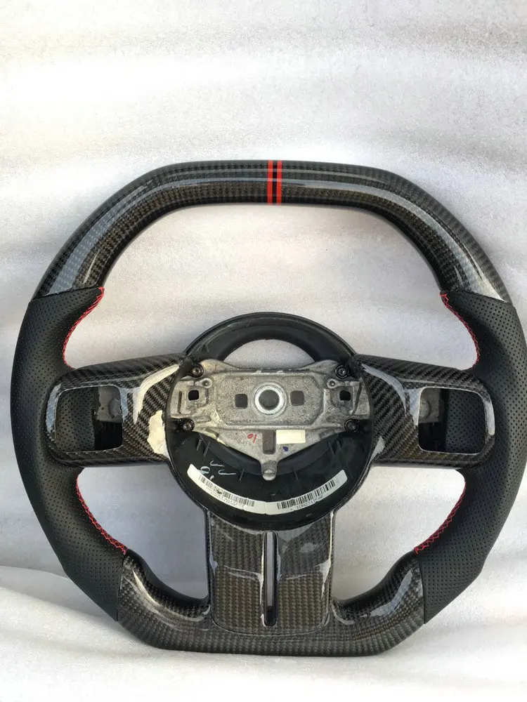 Flat Bottom Top Carbon Fiber/Leather Car Steering Wheel For Jeep Wrangler | Автомобили и мотоциклы
