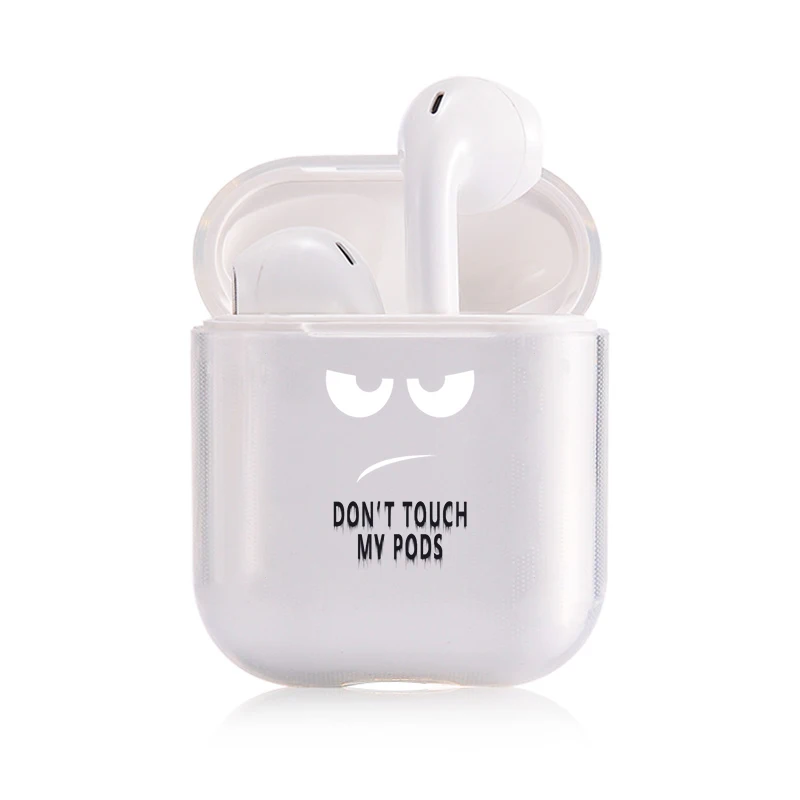 Предупреждение английские слова Мягкий силиконовый чехол для Apple Airpods 1/2 чехол Прозрачный Bluetooth беспроводные наушники коробка для наушников Чехол