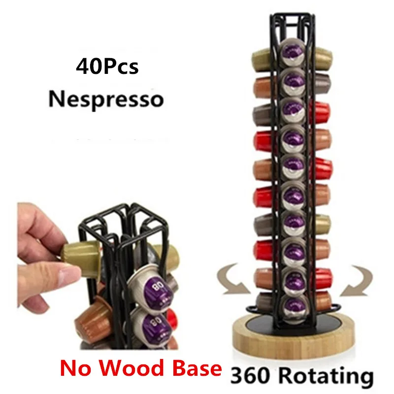 

2021 с фильтром для кофемашины Nespresso Кофе стручки Держатель вращающиеся стойки Кофе стойка для капсул черный для хранения полки организации 1 шт.