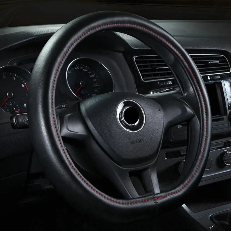 Чехол рулевого колеса автомобиля кожаный D Форма 15 &quot37 38 см для Sportage Оптима K5 Golf 7
