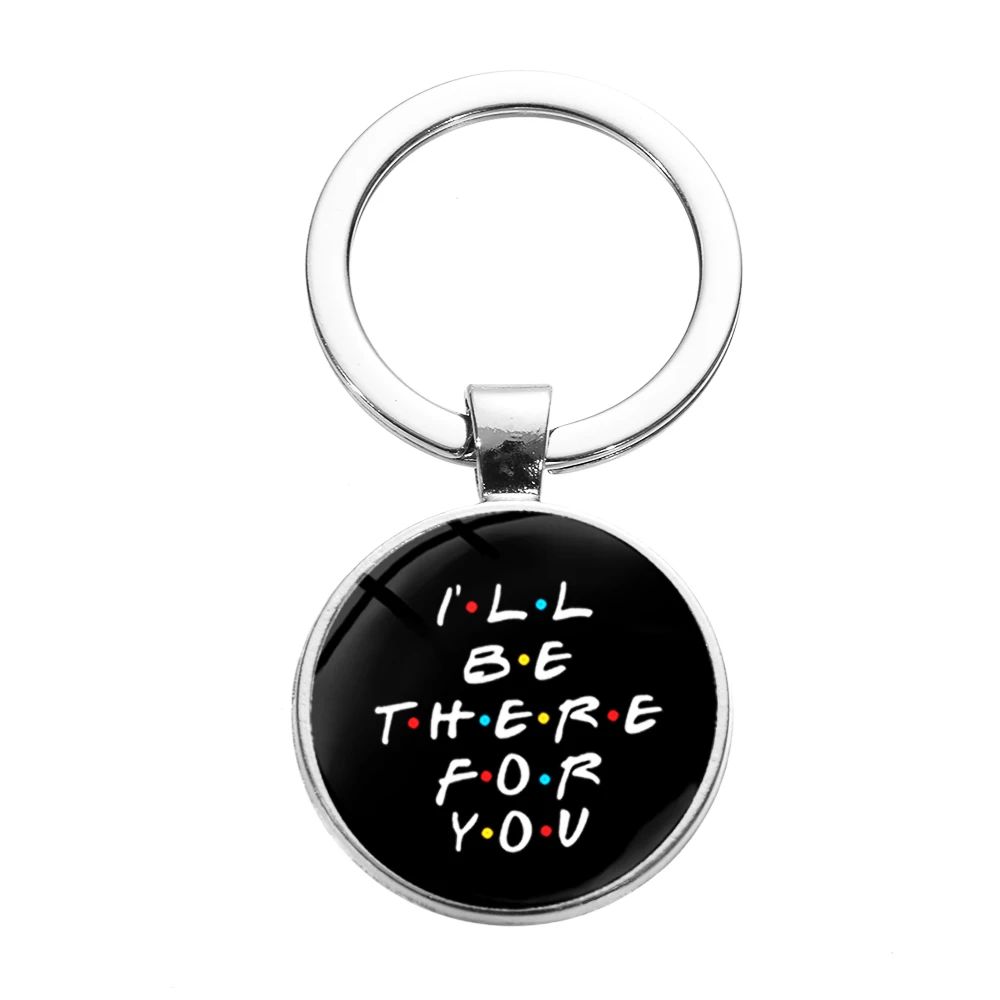 Style 1 SONGDA Newest Friends TV Show Keychain 25th Anniversary Series Cartoon Fun Pattern Glass Dome Pendant Key Chain for Good Friend - Цвет: Style 1