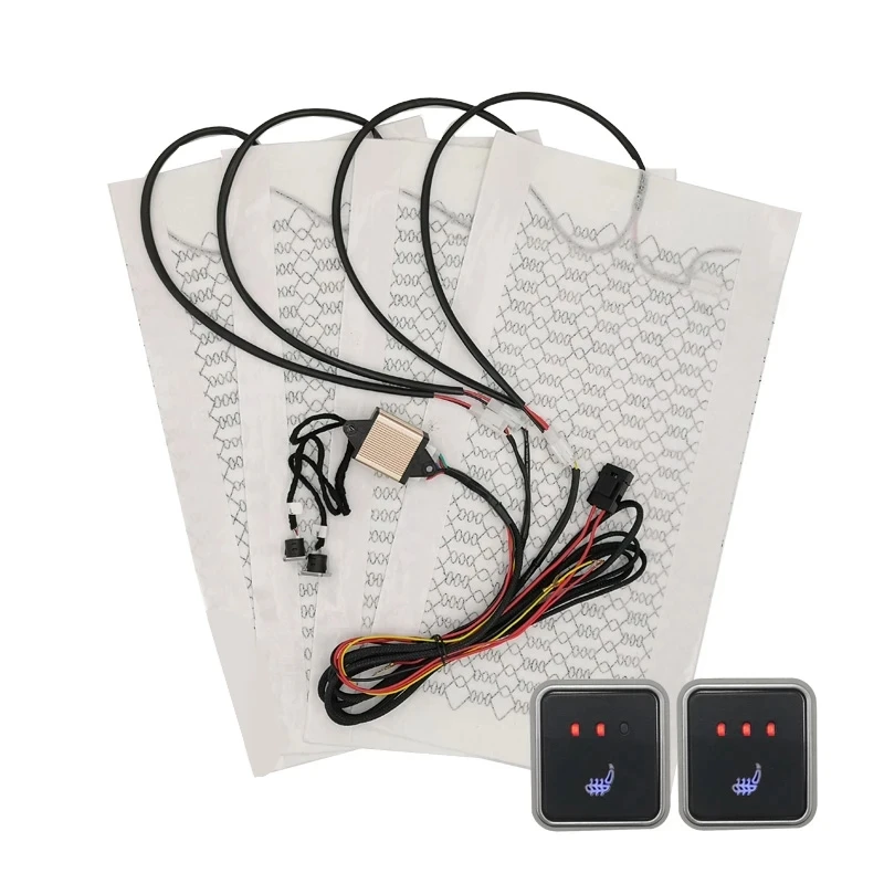 

Car Seat Heater Universal 12V Alloy Fiber Car Seat Heat Pads Kit Level 3 Switch Cushion Set Winter Warmer Seat Cover