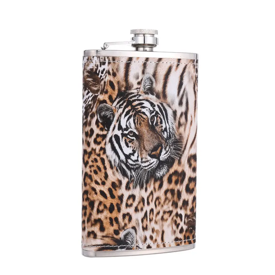 Tiger and Box XYKIT Новое поступление 12 унций спиртовая фляжка из нержавеющей стали мини-фляжки для улицы портативная фляжка для вина - Цвет: Tiger and Box