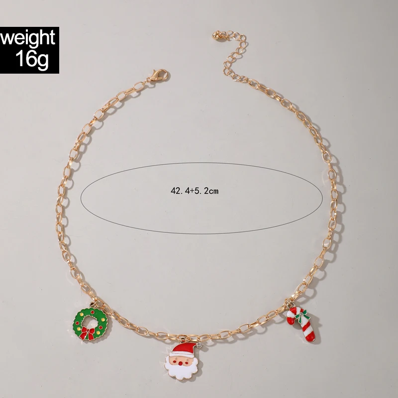 Женское Ожерелье-чокер с бантом в виде деда мороза снежинки