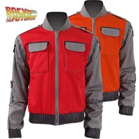 high quality back to the future cosplay costume jr marlene seamus marty mcfly jacket cosplay orange red outwear coat