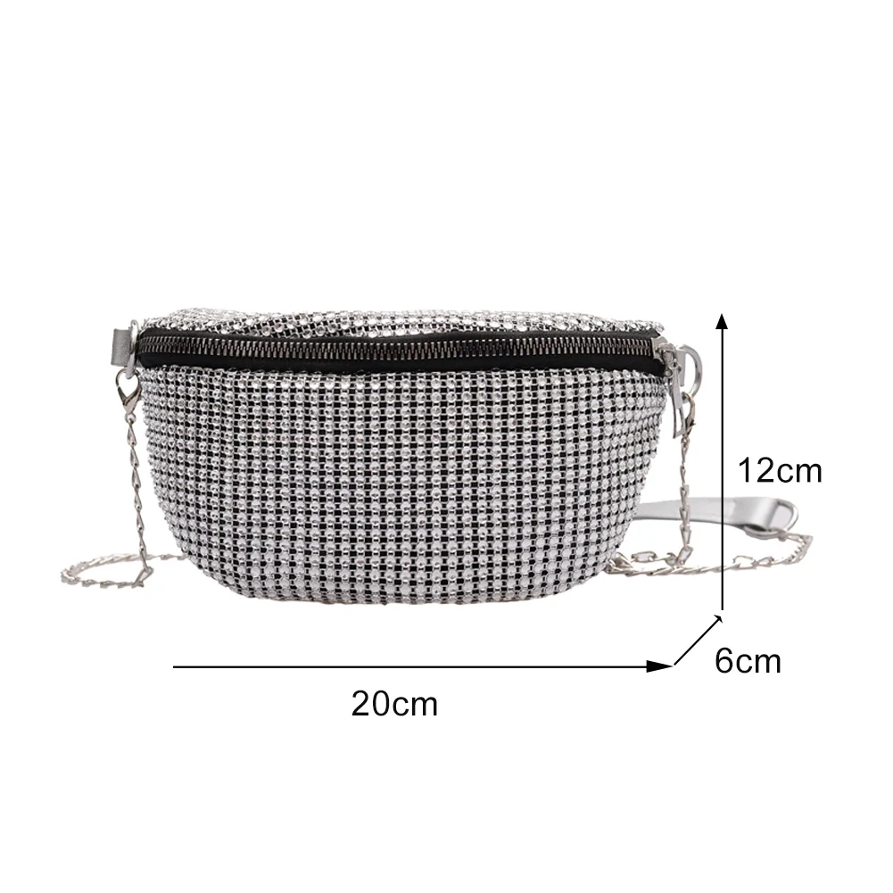 Новинка 2020 Женские поясные сумки с бриллиантами Дамская поясная сумка модная