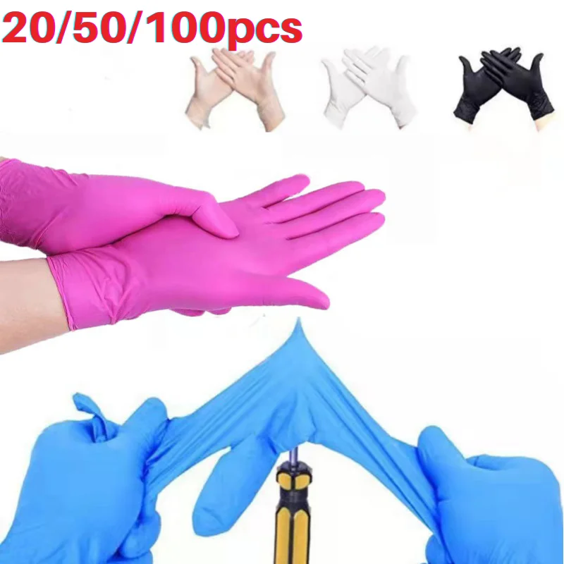 

20/50/100pcs Nitrile Gloves Disposable Kitchen Latex Gloves For Household Kitchen Laboratory Cleaning Gloves Cake Tools