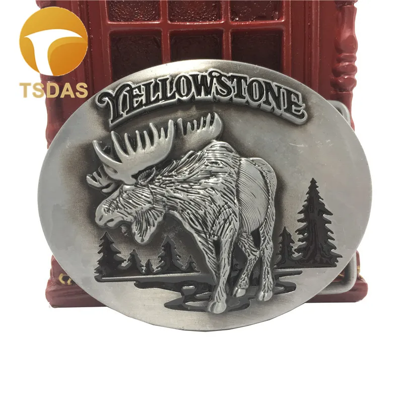 Желтая каменная ковбойская пряжка для ремня Серебряная отделка съемная