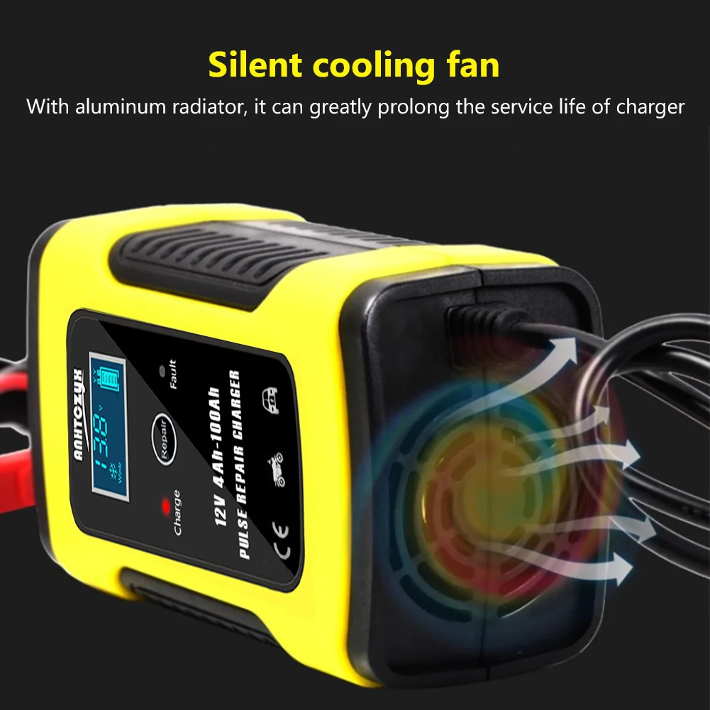 

12V 6A Full Automatic Battery-chargers with LCD Display Motorcycle&Car Battery Charger 12V AGM GEL WET Lead Acid Battery Charger