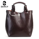 Сумка-тоут женская из натуральной кожи, в стиле ретро, кофейного цвета, Классическая, Черная