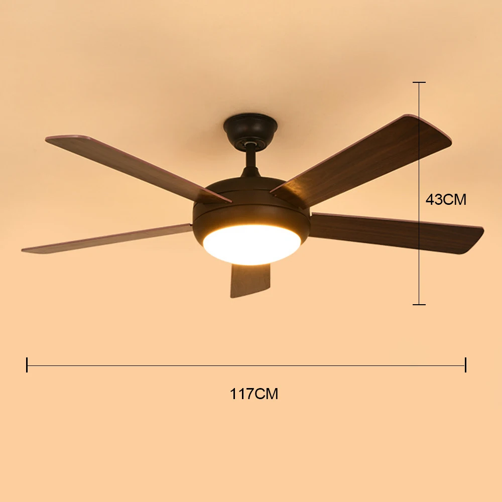 Деревянный светодиодный потолочный вентилятор с дистанционным управлением для