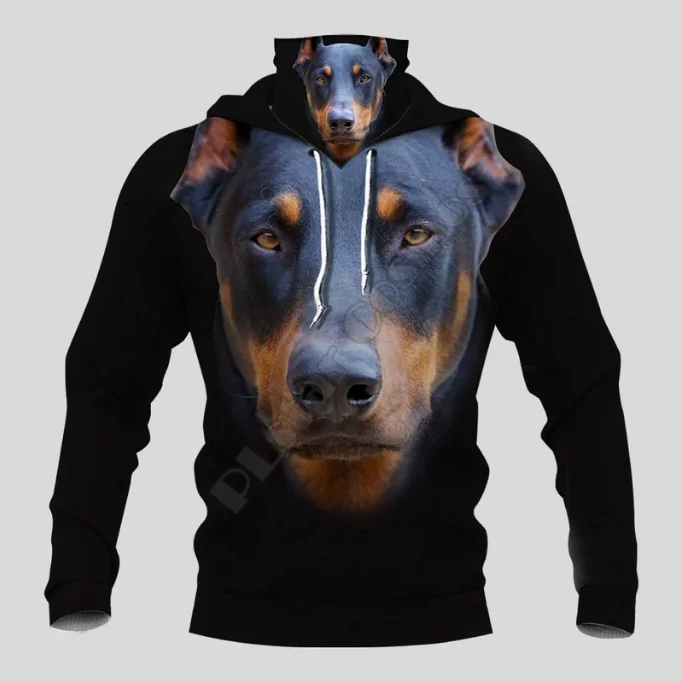 

Толстовка Doberman с 3D принтом собаки, модная Толстовка в стиле Харадзюку, женский и мужской повседневный пуловер, толстовка, маска, теплая, Прям...