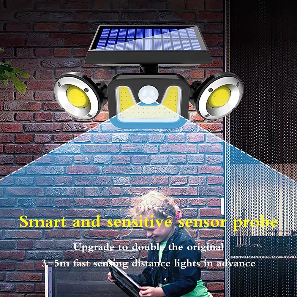 

Outdoor Wall Lamp Solar LED Light Motion Sensor Wall Lamp LED Waterproof Double Lamp Holder Courtyard Garage
