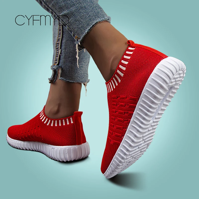 

CYFMYD Sneakers for Women Tennis Soft Breathable Knited Female casual shoes Walking Large size 41/42/43 Basket femme