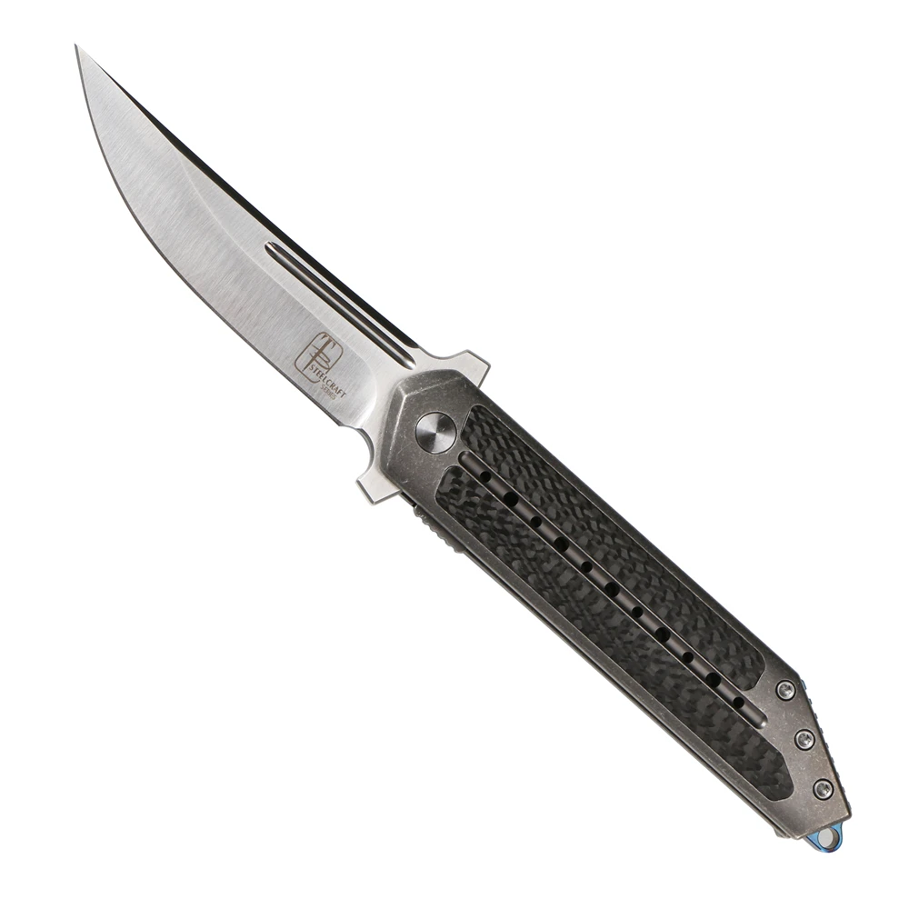 Style A Begg Steelcraft Флиппер складной нож CF титановая ручка Открытый охотничий нож Походный инструмент альпинистский нож для фруктов - Цвет: Style A