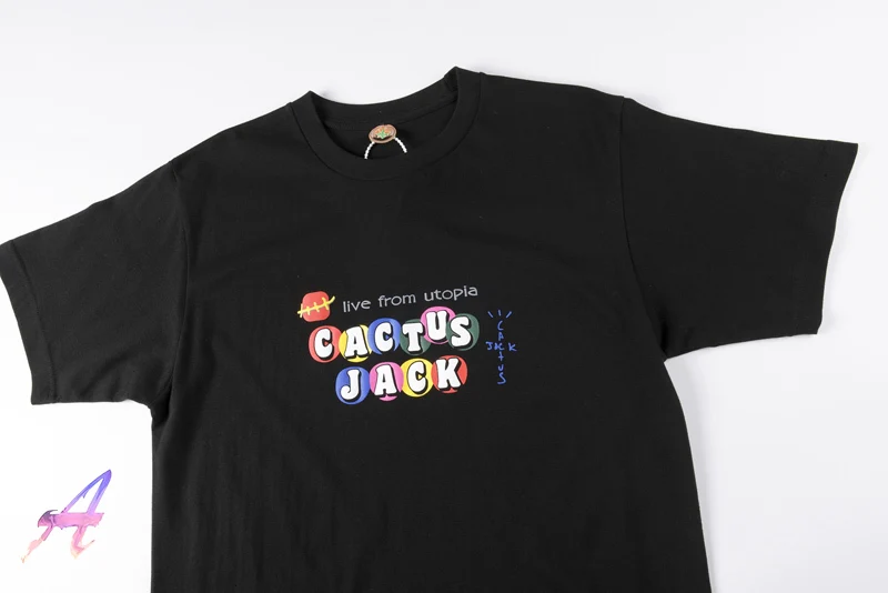 

Travis Scott T-shirt High Quality Cotton Digital Printing Short Sleeve Oversize Men's Women's Clothes Cactus Jack Hip Hop Tees