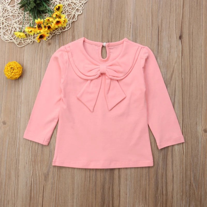 Детские однотонные рубашки Pudcoco для маленьких девочек топы принцесс футболка с