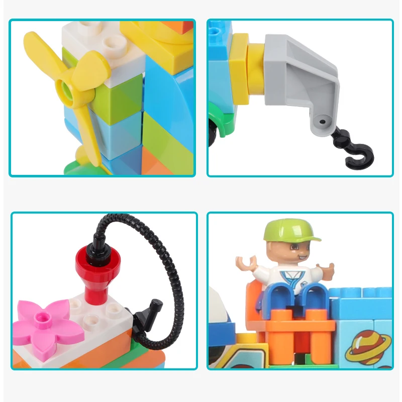 126 шт. DIY Автомобильный робот большой размер строительные блоки Совместимые с Duploed