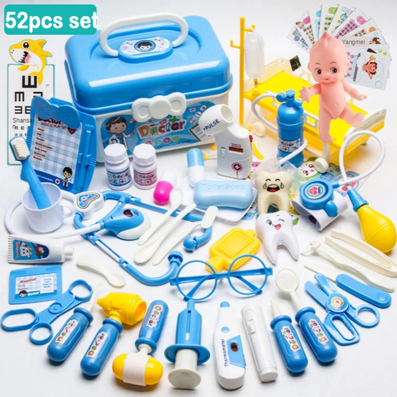 

New Children Play Doctor Pretent Toy Set Simulation Medicine Box Nurse Role-playing Dentist House Toy For Baby Kids Game Toys