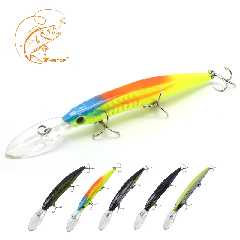 

Thritop Fishing Lures Sharp Hooks Sea Carp Fishing 14.5cm 12.5g with 5 Different Colors TP052 Minnow Lure Artificial Bait