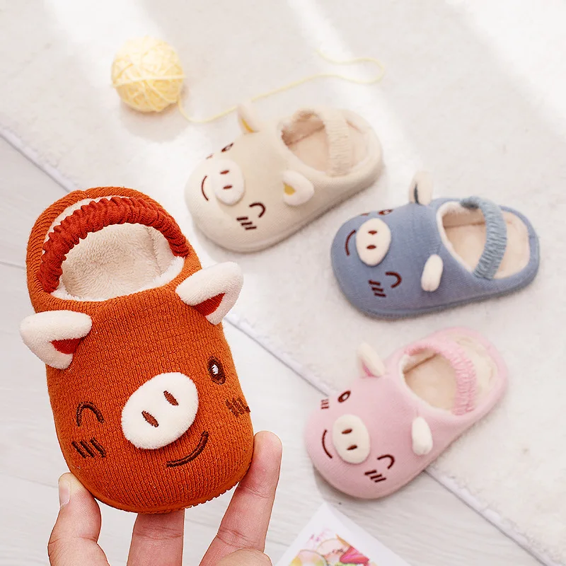 Меховые тапочки для маленьких мальчиков и девочек милые плюшевые домашние