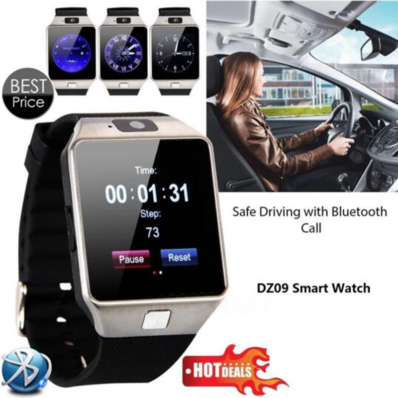 Умные часы с Bluetooth и подключением DZ09 Smartwatch трекер активности TF SIM Камера для Xiaomi