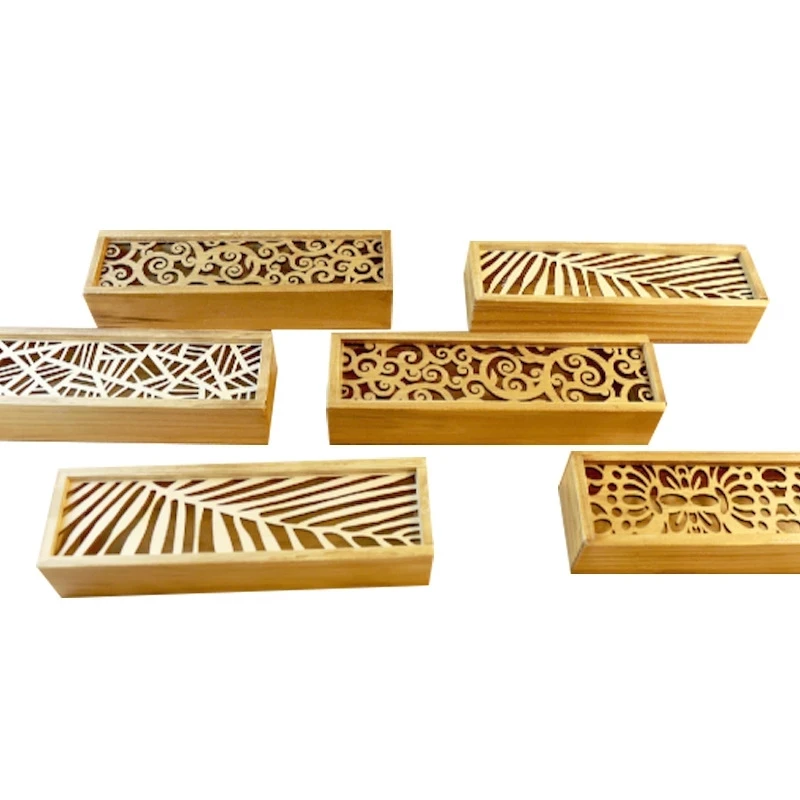 50 шт. винтажный стиль удобный полый Деревянный чехол-карандаш коробка для