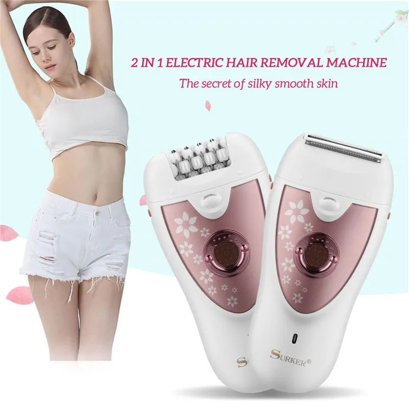 

2 In 1 Rechargeable Hair Removel Epilator Female Shaving Machine Depilador Lady Bikini Trimmer Removal Razor Shaver Wet Dry Use