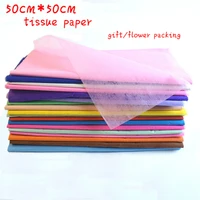 38pcslot solid color tissue paper wrapping fiber texture floral wraps diy flower packing paper xmas tissue wrapping paper gift