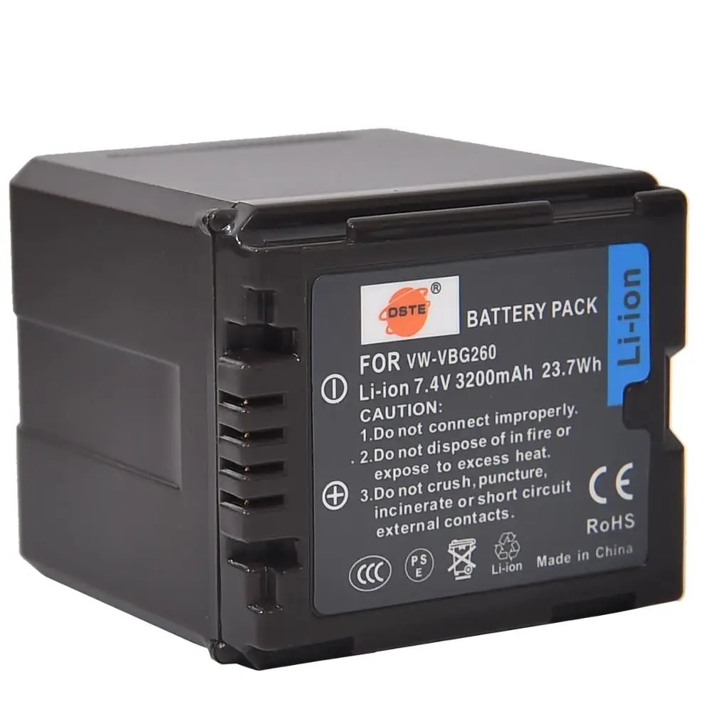 DSTE 2 шт. VW VBG260 аккумуляторная батарея + зарядное устройство для путешествий и
