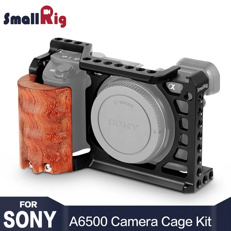 SmallRig 6500 клетка для камеры комплект для sony A6500 камера с деревянной ручкой крепление A6500 клетка стабилизатор 2097