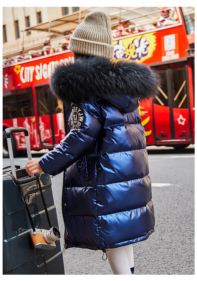 Зимняя детская верхняя одежда на утином пуху пальто для маленьких девочек и