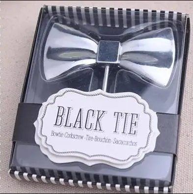 Черный штопор с галстуком 20 шт./лот галстук-бабочка для красного вина подарок