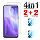 4 в 1, 2 шт., переднее + 2 шт. закаленное стекло для объектива Oppo Reno5 Reno 4 6,2, 2 , 4G Lite, Защитная пленка для экрана Find X3 Lite