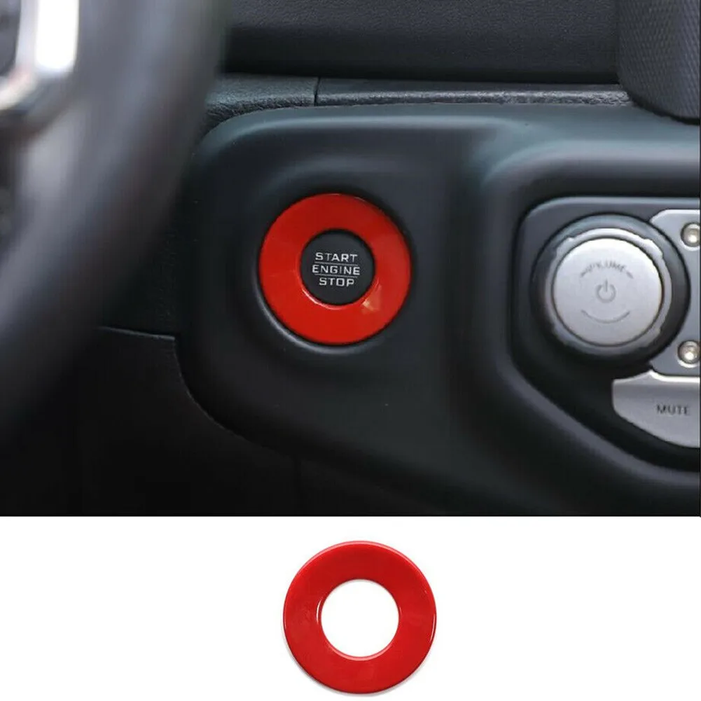 

1 Pcs Button Ring Trim ABS Car Decor Engine For 2018-2021 Jeep Wrangler JL