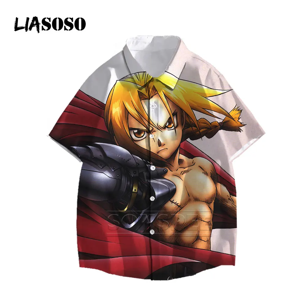 

LIASOSO Men Clothing Hawaiian Beach Shirts Summer Tops Button Up Shirt Turn-down Collar Short Sleeve Casual Shirts For Men