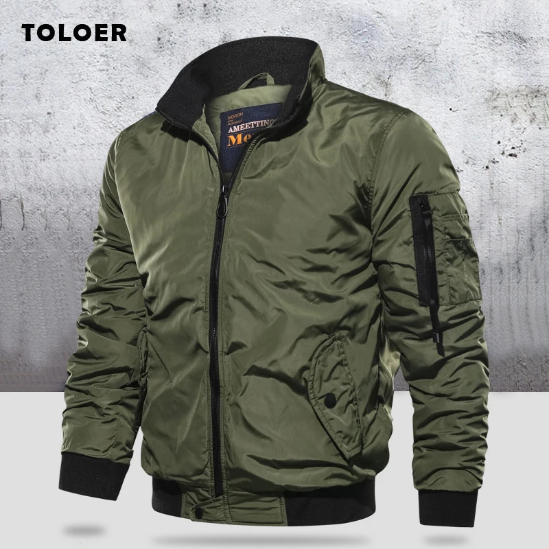 

Military Jacket Men's Slim Bomber Jacket Aurumn Winter Men Outerwear Casual Long Sleeve Jackes and Coats Mens Clothing Plus Size