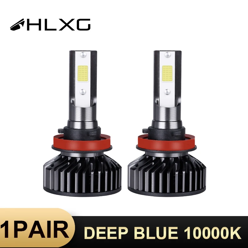 HLXG H11 Светодиодная лампа 10000K темно синий свет 10000LM 50 Вт фара противотуманная