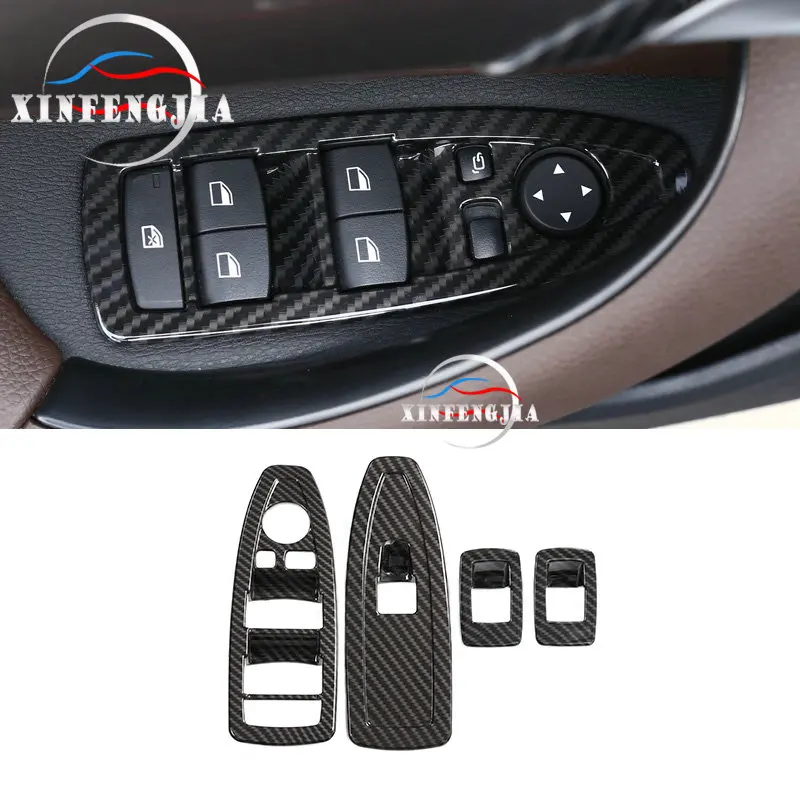 

For BMW X1 X2 F47 F48 16-19 Carbon Fiber Color Car Door Window Lift Button Panel Trim