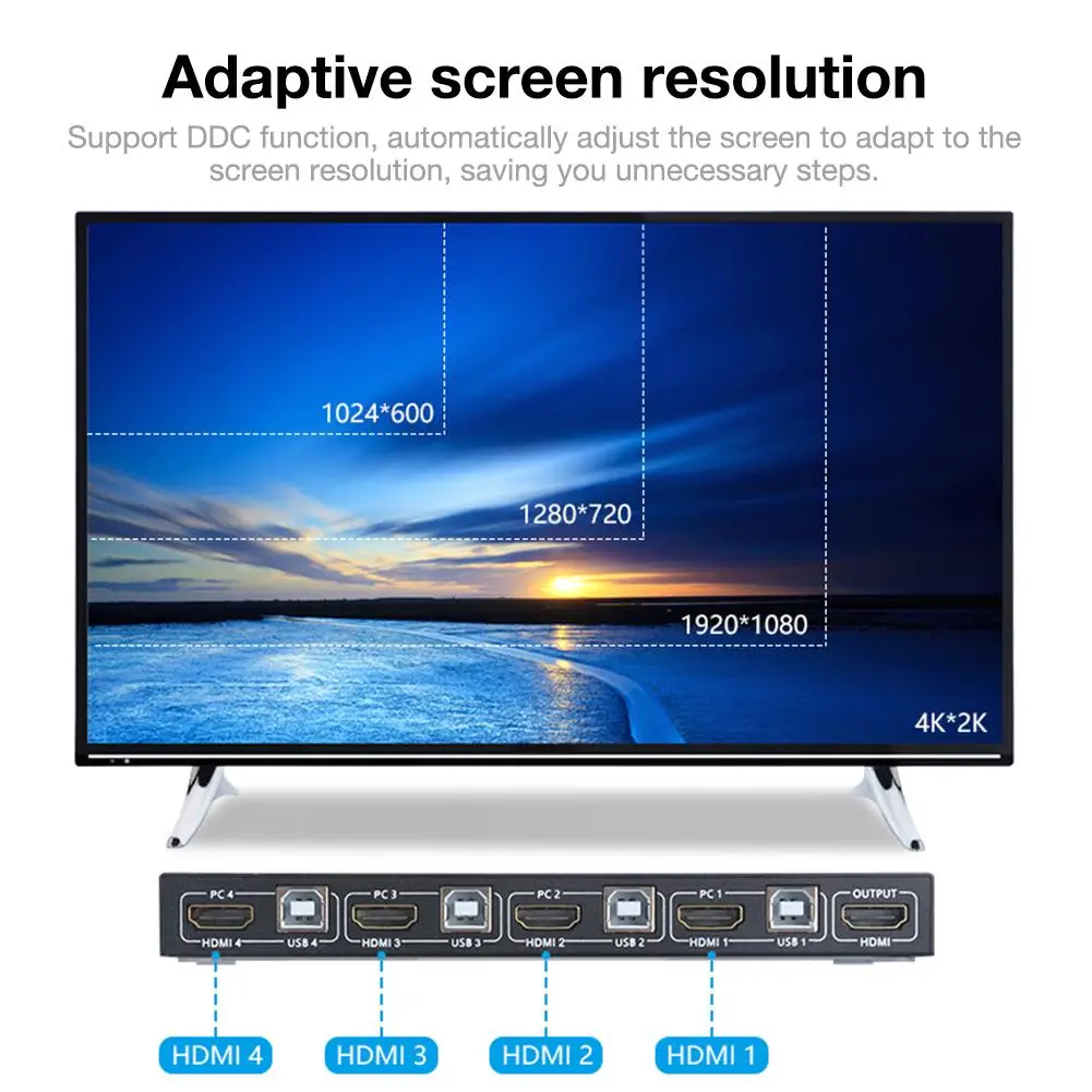 HDMI KVM переключатель 4 в 1 2 0 HDCP 2|Кабели HDMI| |