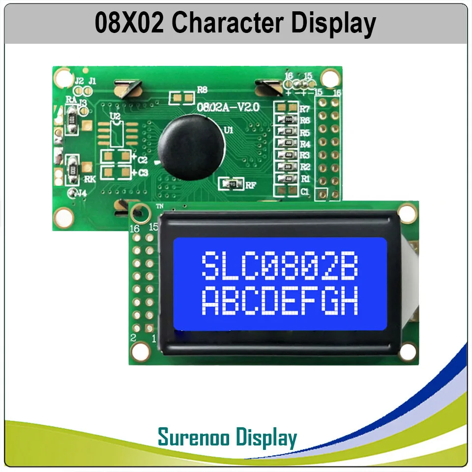 5 шт. X 8*2 0802 8X2 символьный ЖК-модуль дисплей экран LCM зеленая желтая задняя подсветка или синий цвет - Цвет: 16P Blue Color