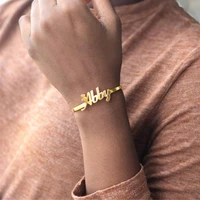 custom name bracelets for women personalized stainless steel gold name bracelet bangles bff jewelry pulseras mujer moda 2021
