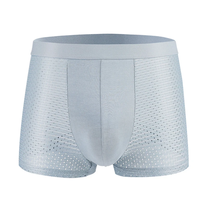 New Ice Silk Men's Underwear Mesh Large Size Undies Breathable  Man Panties Mesh Sexy Comfortable Boxer Shorts Men Underpants