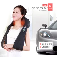 u shaped electric neck shoulder and back body massager shiatsu kneading infrared heating massage car home