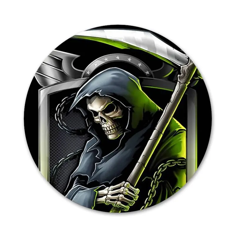 Мрачный Жнец Череп Значок на булавке значок декоративные Броши Металлические